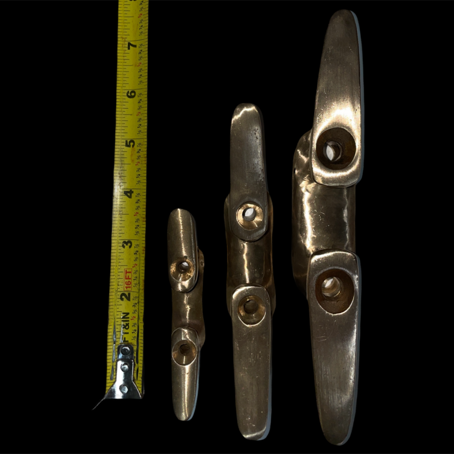 3 DIFFERENT SIZED OPEN RAIL CLEAT