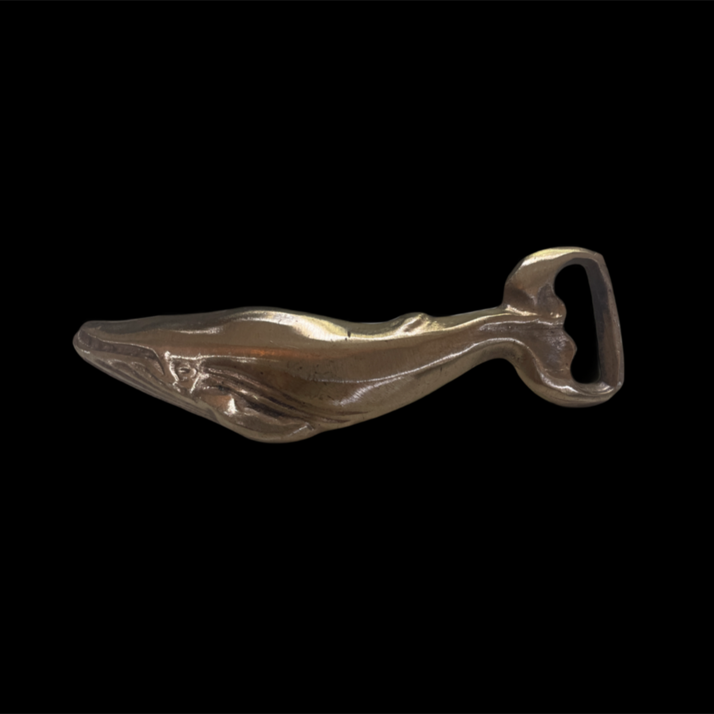 whale belt buckle bronze