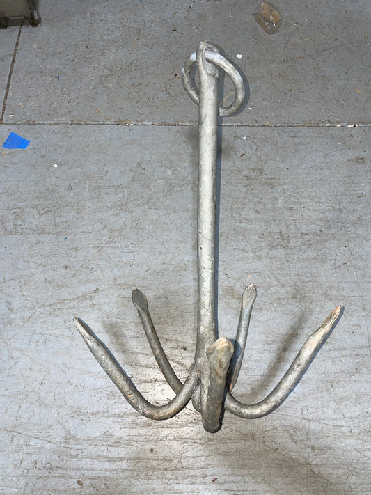 Metal anchor on a concrete floor