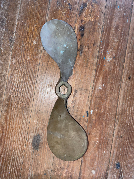 14” Wide Brass 2 Blade Propeller With Pitch 22 Right Turning- 7/8” Keyed Shaft