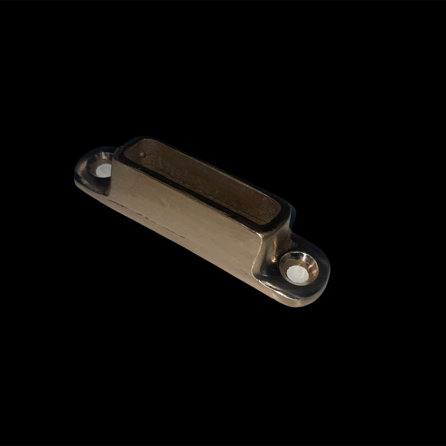 Metallic object on a black background