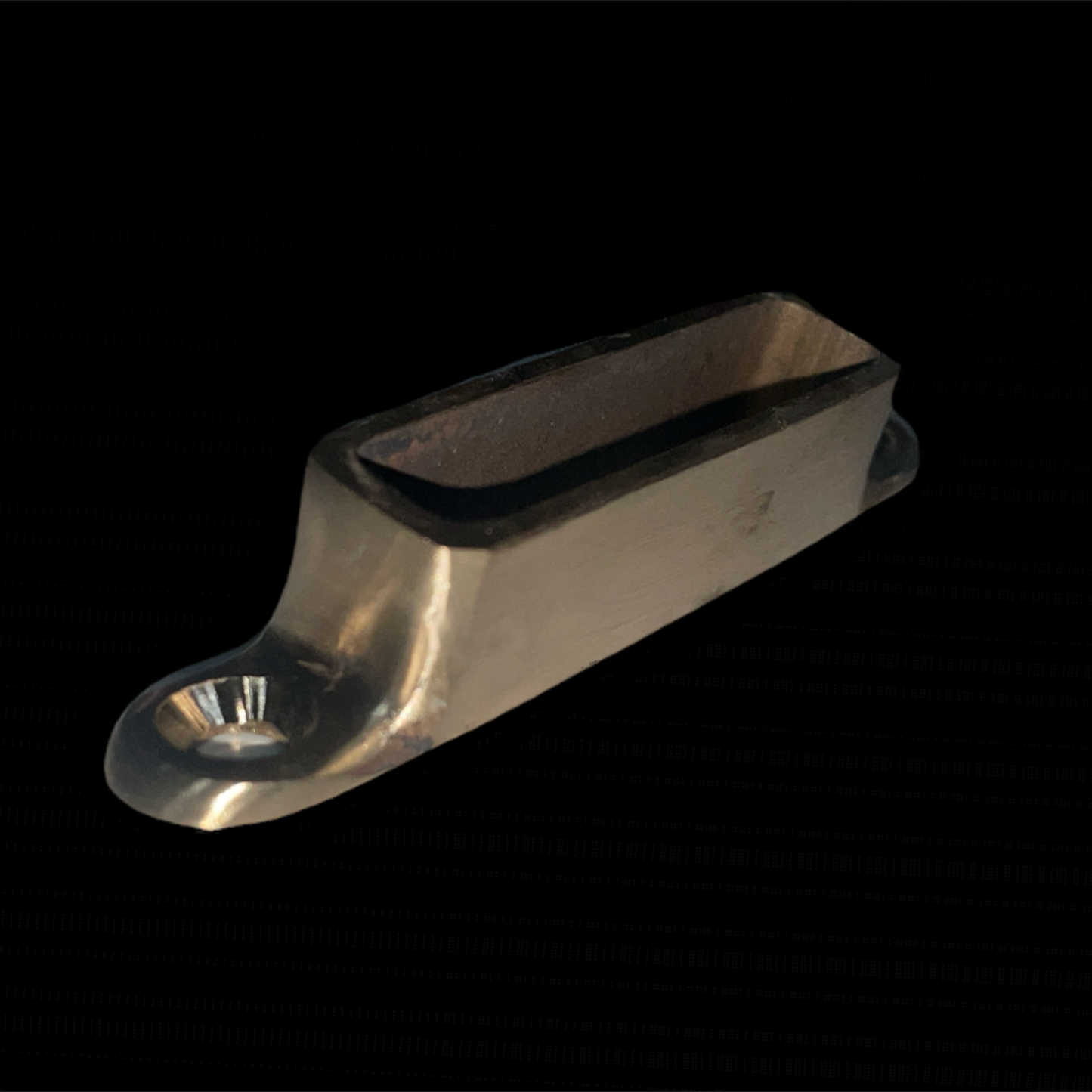 Metallic object on a black background