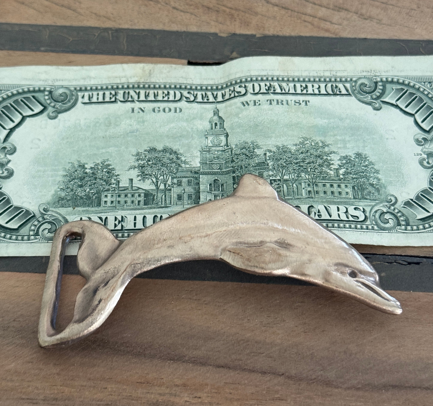 Bronze Dolphin Belt Buckle Made in USA