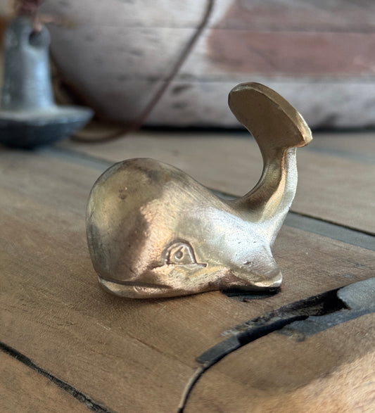 Small Solid Bronze Decorative Whale - Made in USA