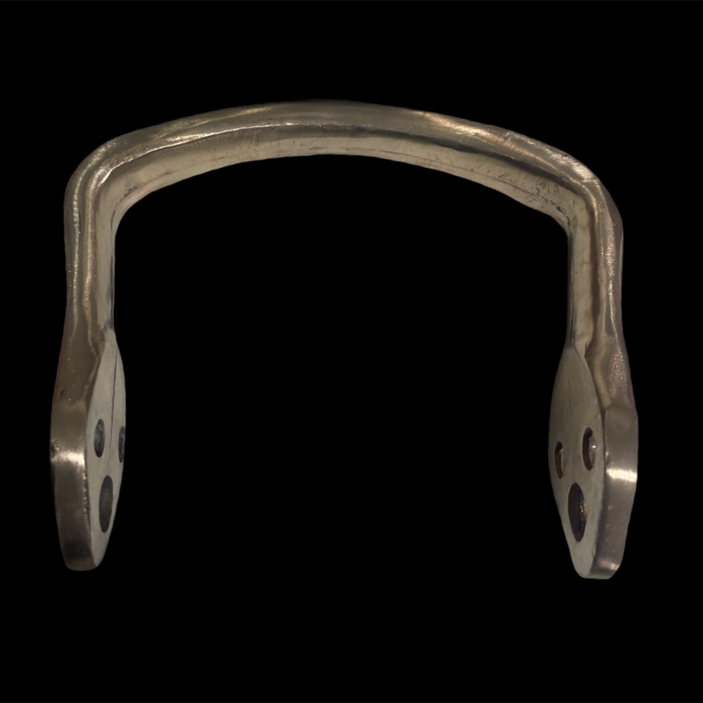 Metallic handle on a black background