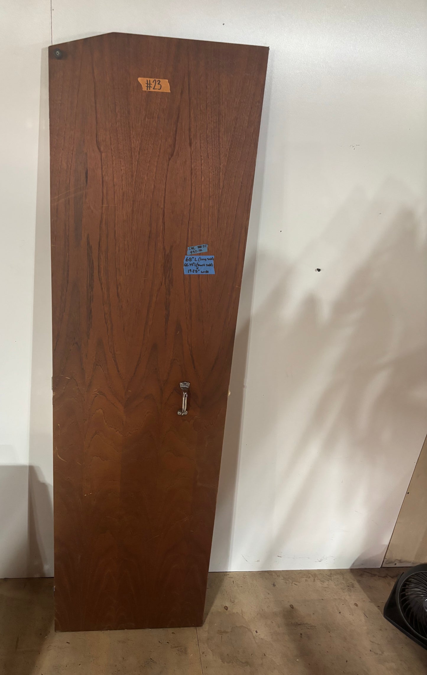 C&C 43 Interior Door - 68" Longer Side x 66.75" Shorter Side x 19 1/4" Wide x 1 1/8" Thick -- 23