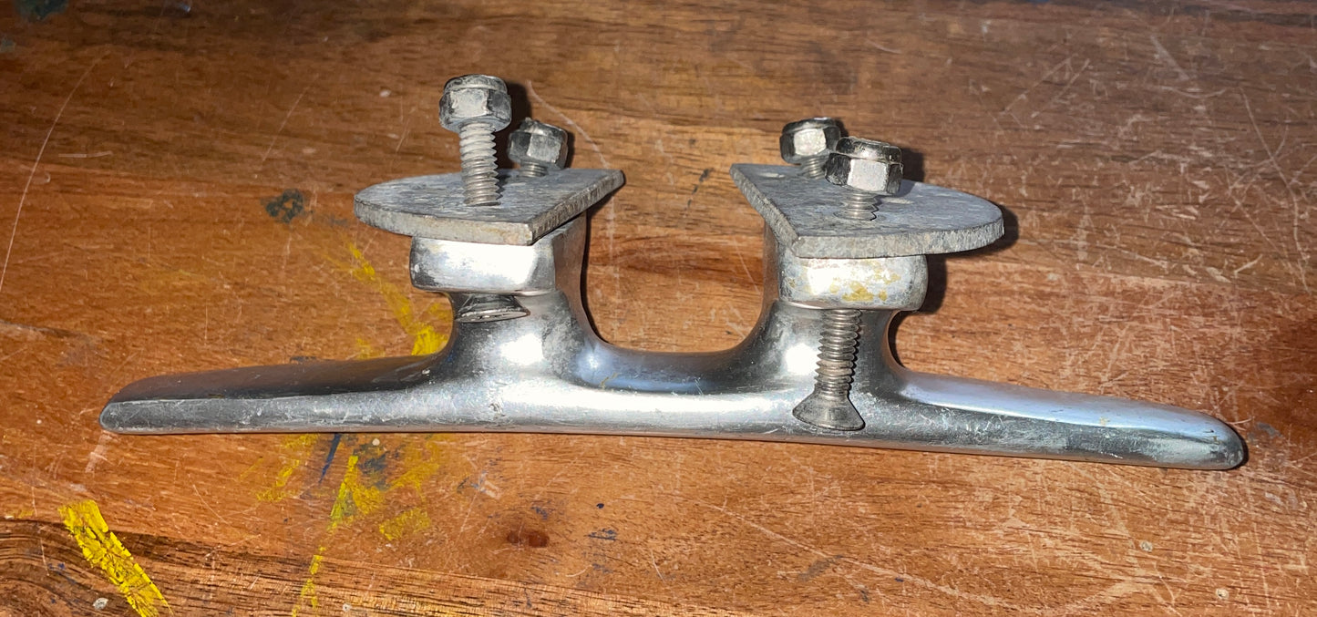 8” Aluminum Deck Cleat With Hardware & Backing Plates