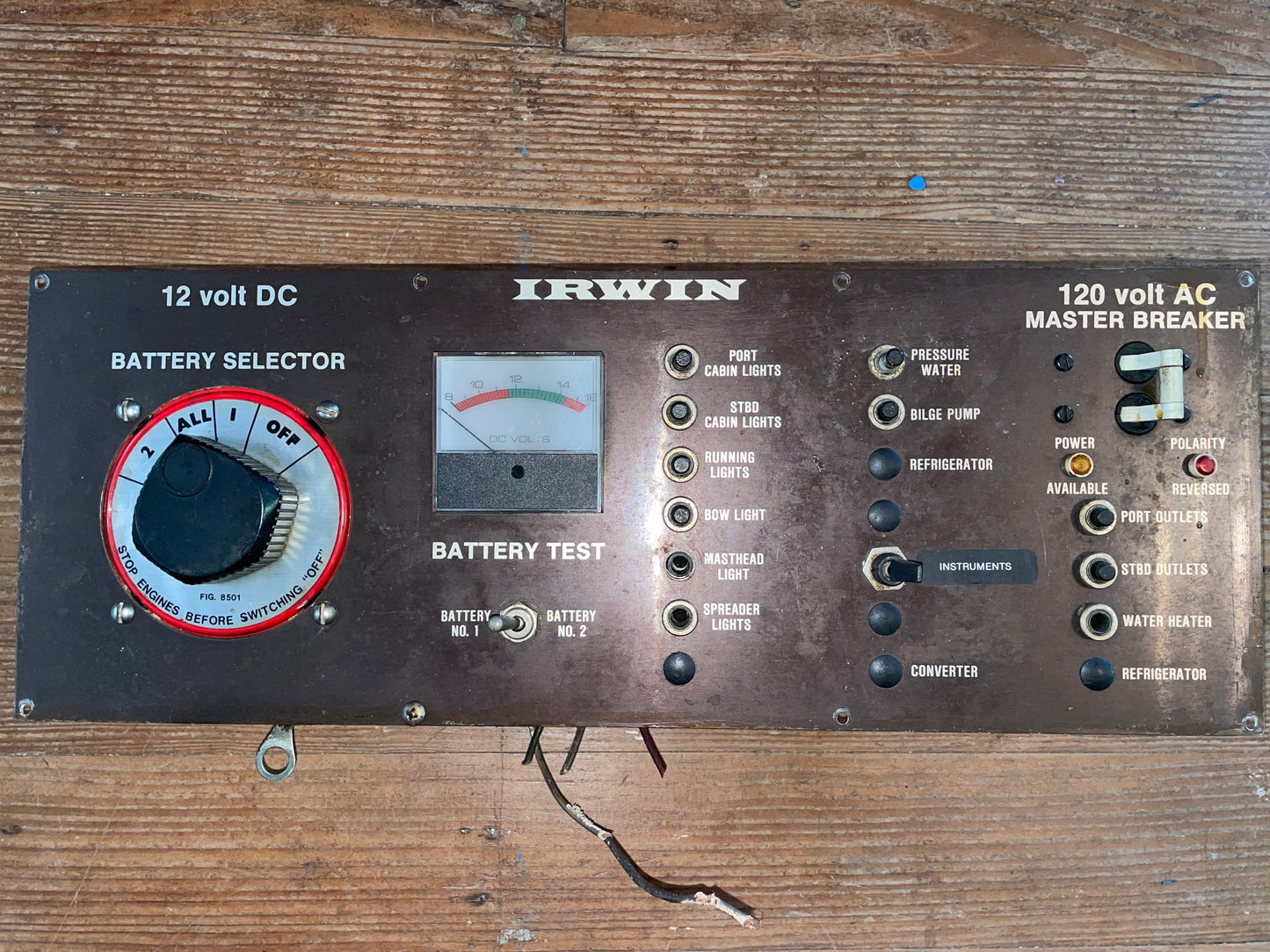 12V DC 120V AC Master Break Electric Panel Off An Irwin 39