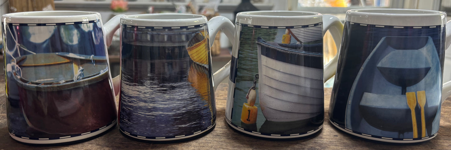 Set of 4 Ceramic Nautical Mugs