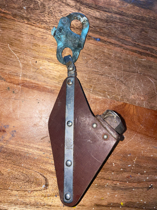 Tufnol Swivel Fiddle Block With Cam Cleat & Bronze Shackle - 1 7/8” & 1” Sheaves - 3/8” Line