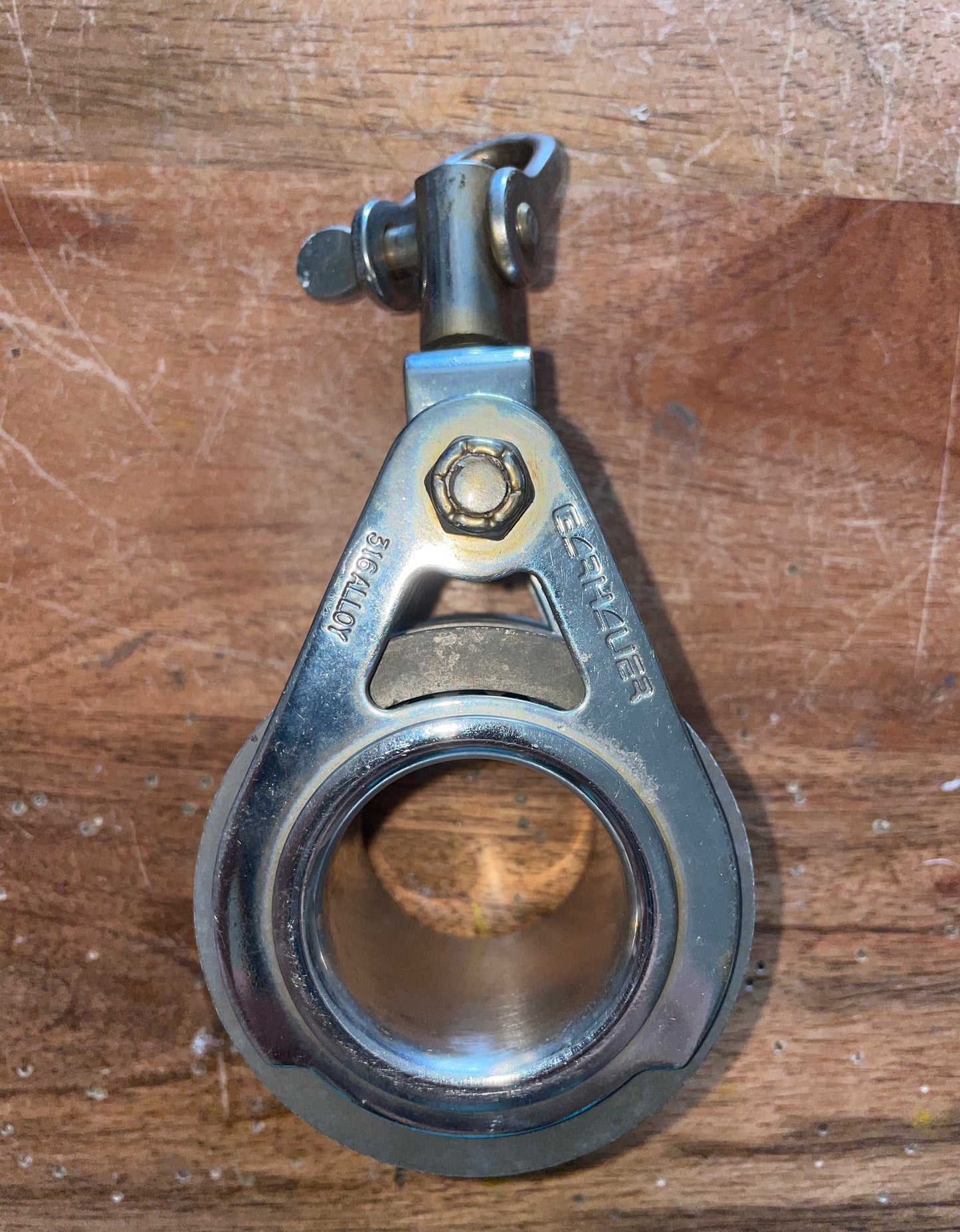 Garhauer 316 Alloy 2 5/8” Double Sheaved Swivel Block - 7/16” Line