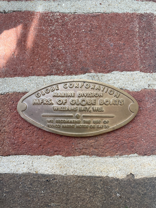 Globe Corporation Marine Division Plaque