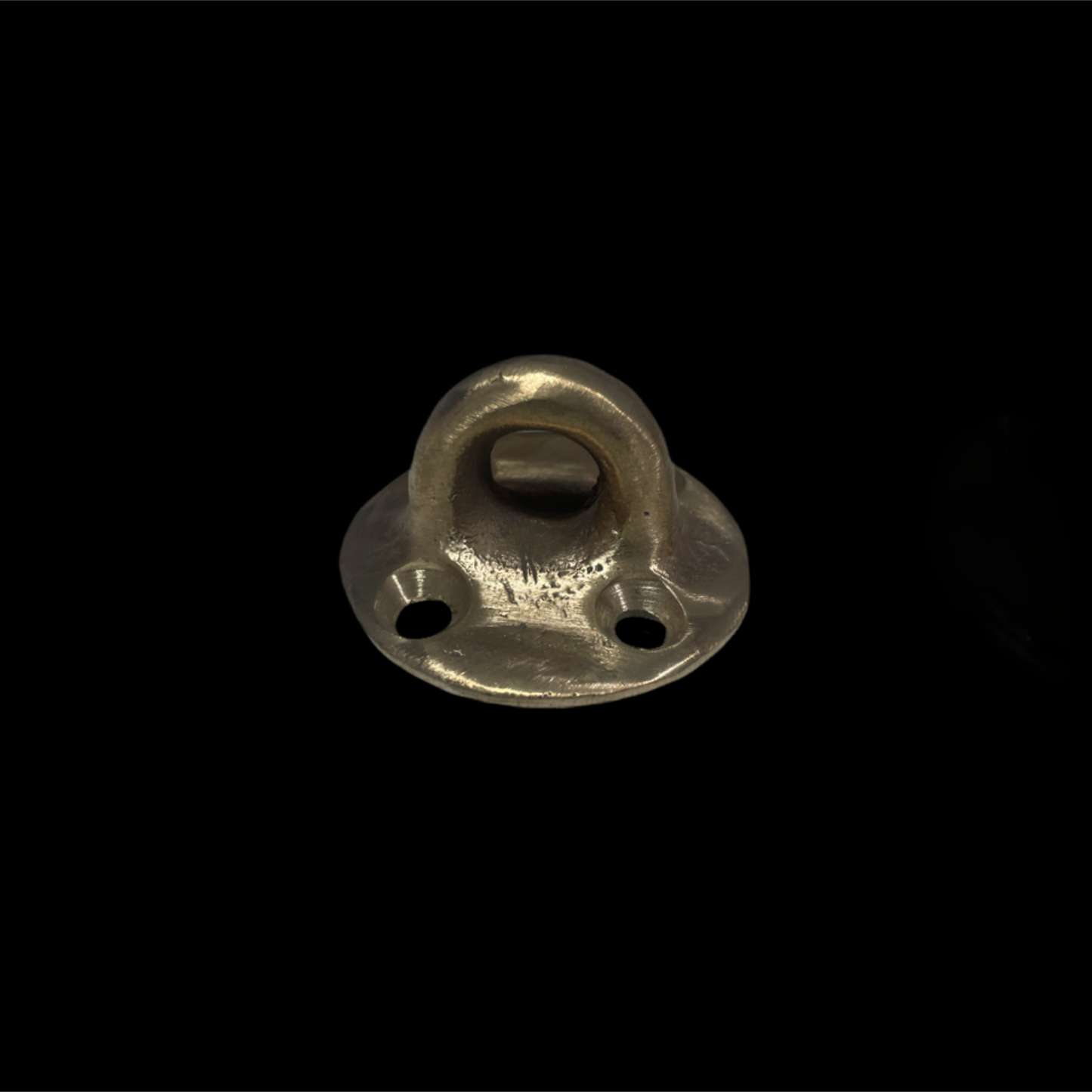 Metallic flange on a black background