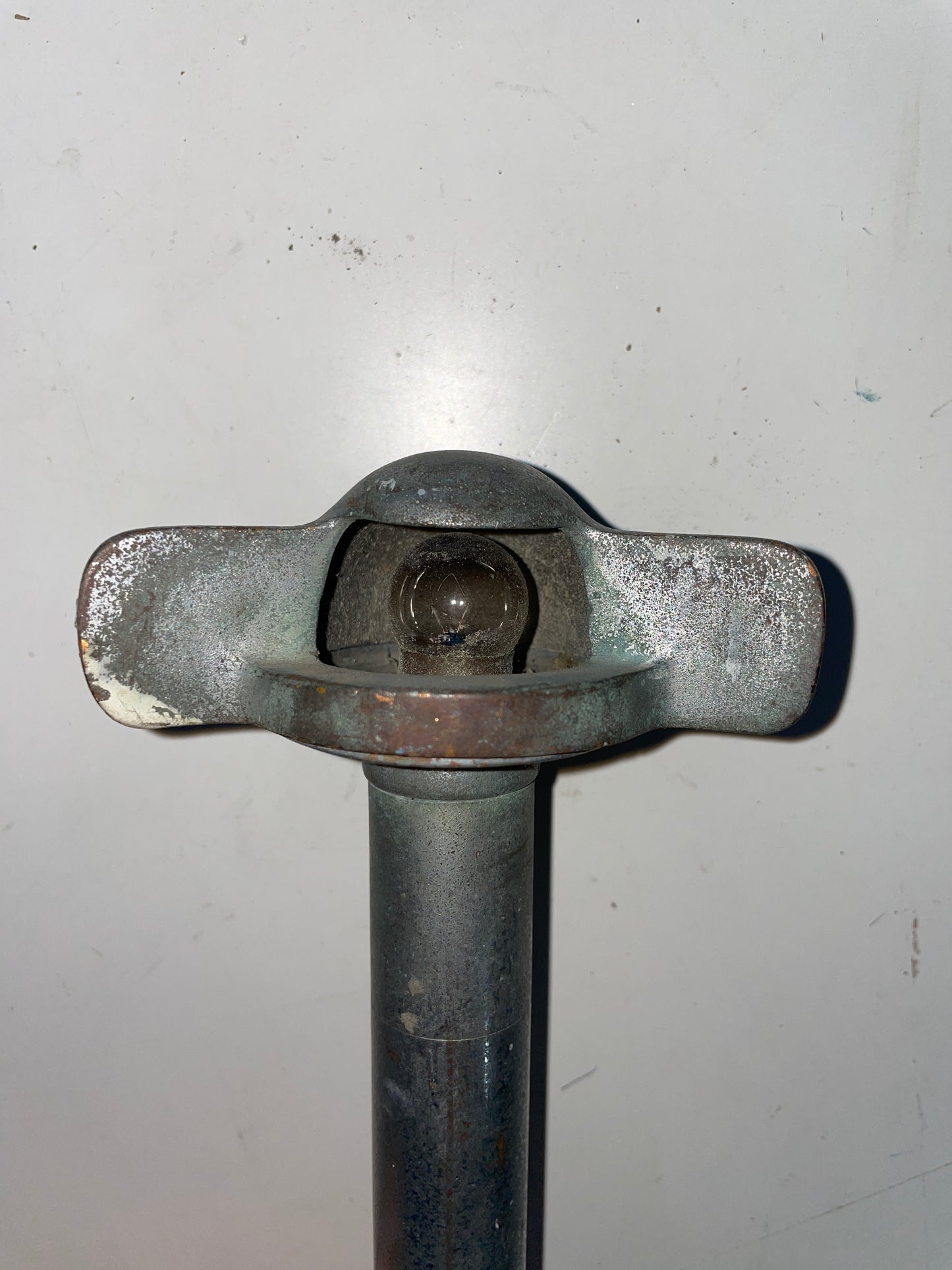 Vintage Chromed Bronze Standing Navigation Light - NO GLASS