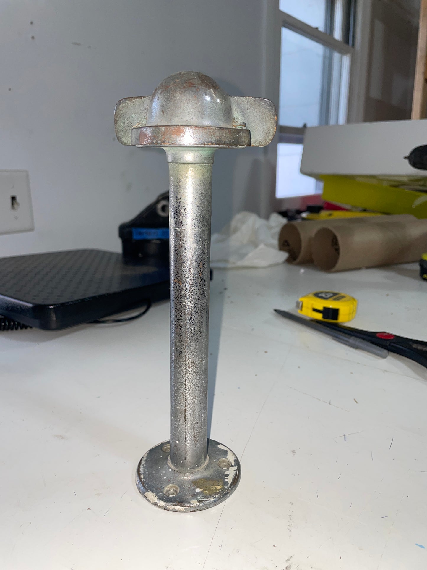 Vintage Chromed Bronze Standing Navigation Light - NO GLASS