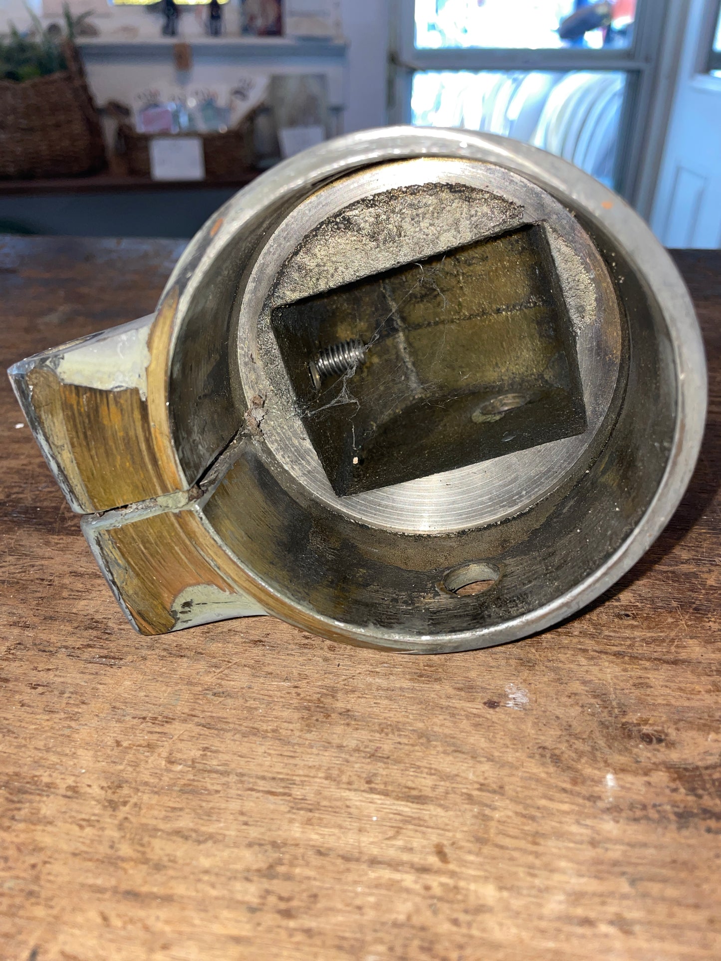 Bronze Tiller Head Fitting Off A Sherlock 35- 3 1/2” Diameter