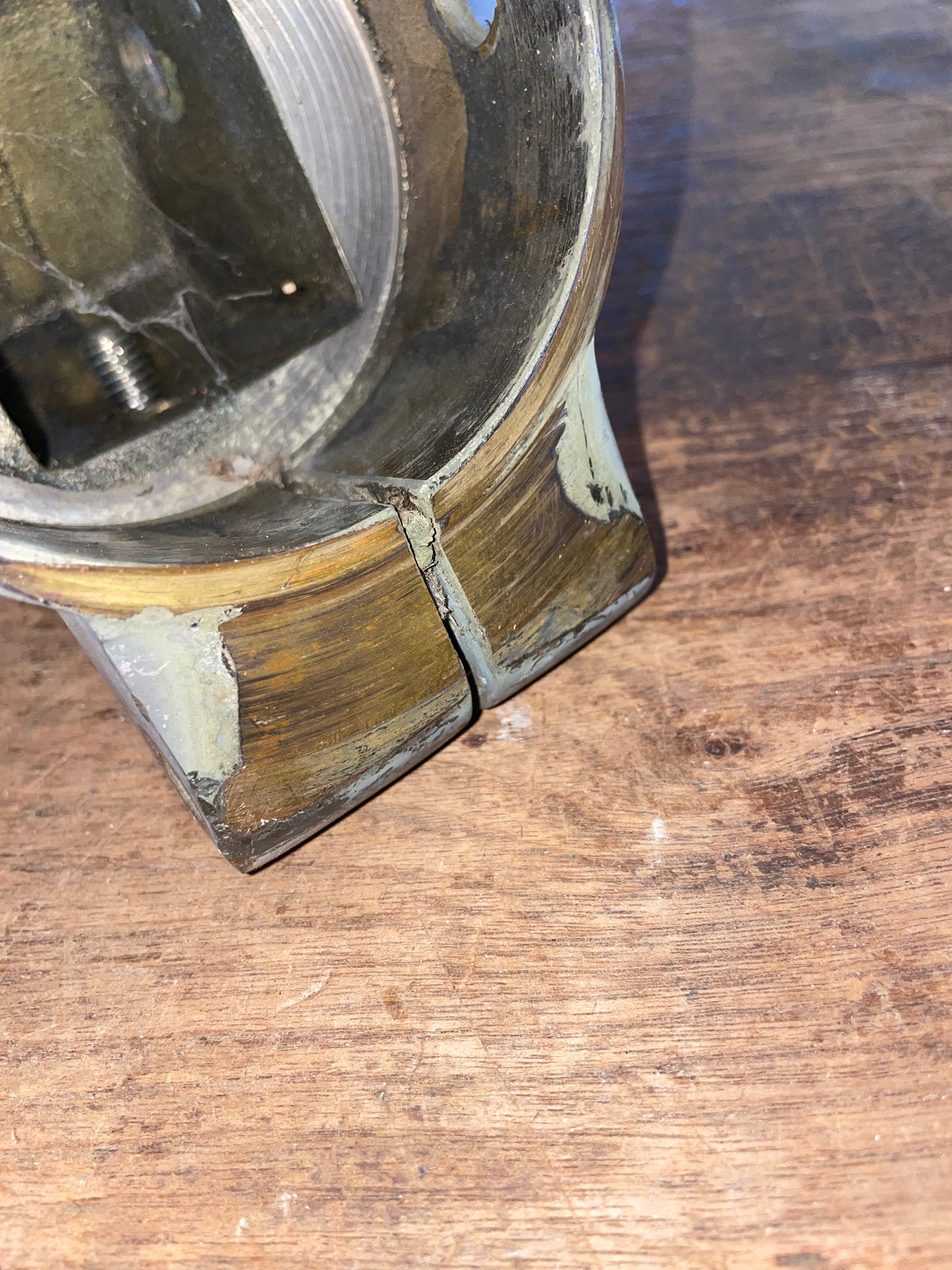 Bronze Tiller Head Fitting Off A Sherlock 35- 3 1/2” Diameter