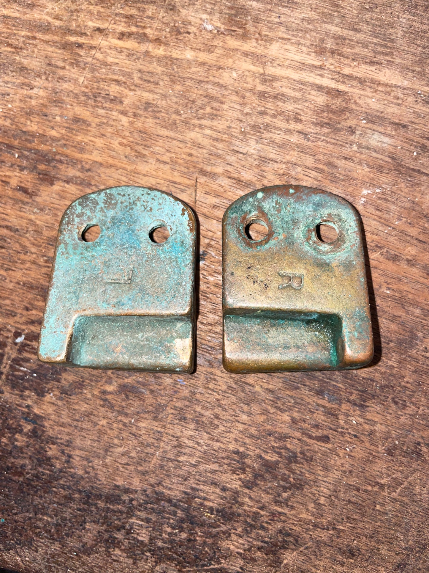 Pair Of 1 1/4” Bronze Ladder Brackets