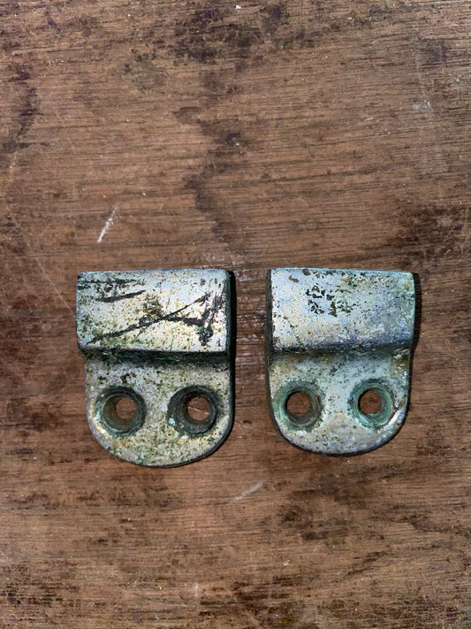 PAIR 1 1/4” (1”) Chromed Bronze Track Ends