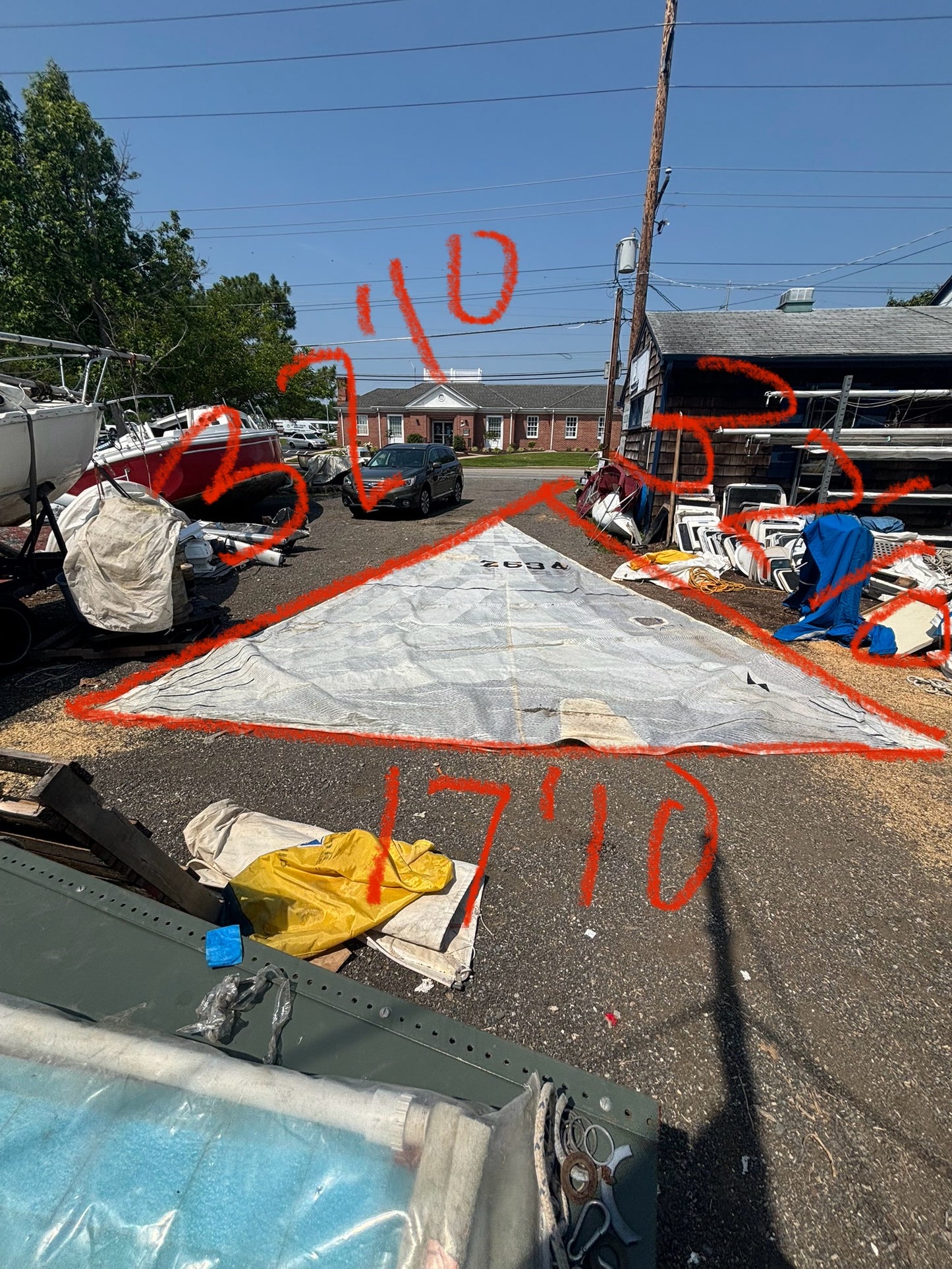 AS IS — Symmetrical Performance Sail - 32’ 10” x 32’ 10” x 17’ 10”