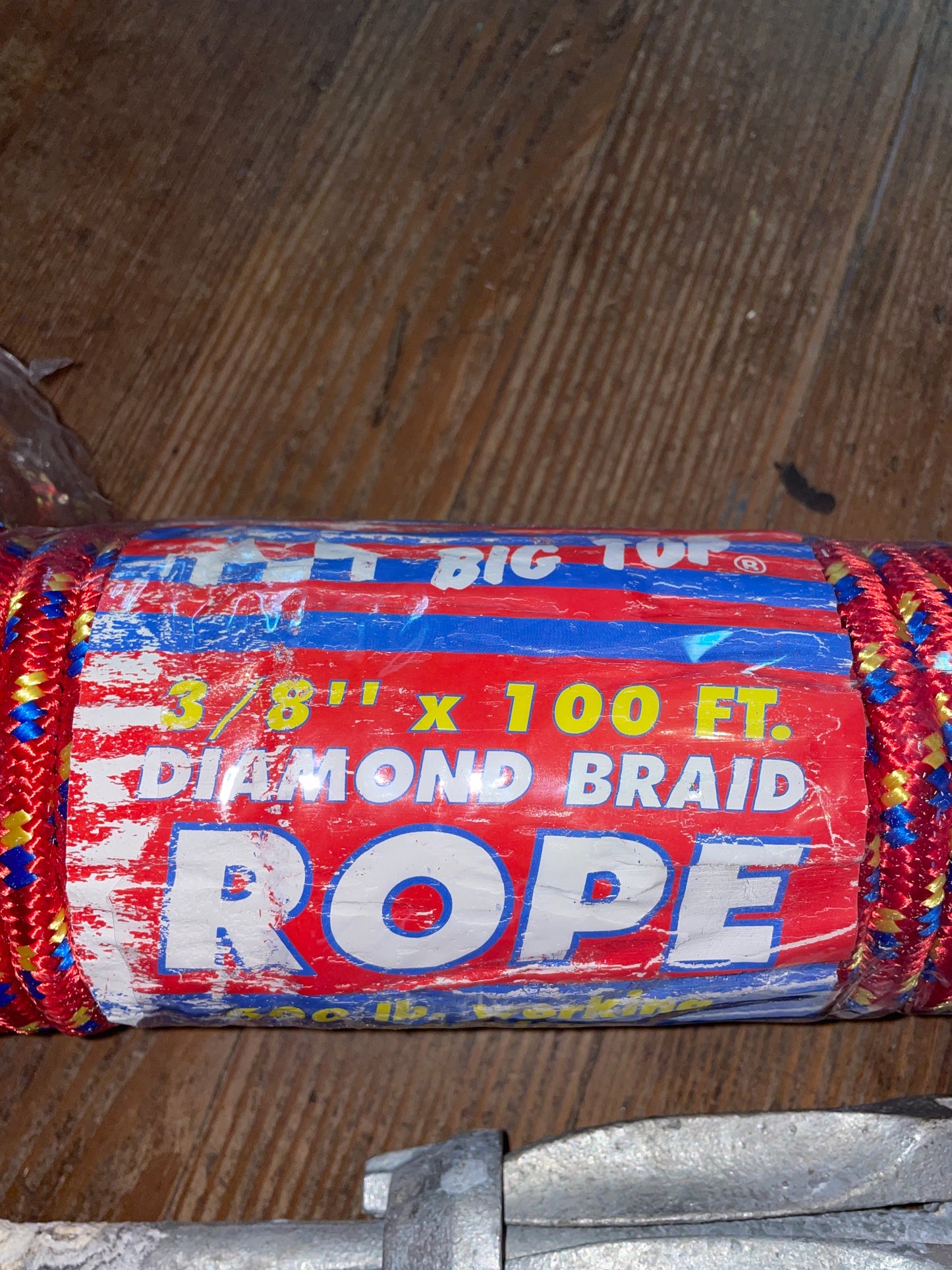 3/8” x 100’ Diamond Braided Rope With 1.4KG Galvanized Folding Grappling Anchor