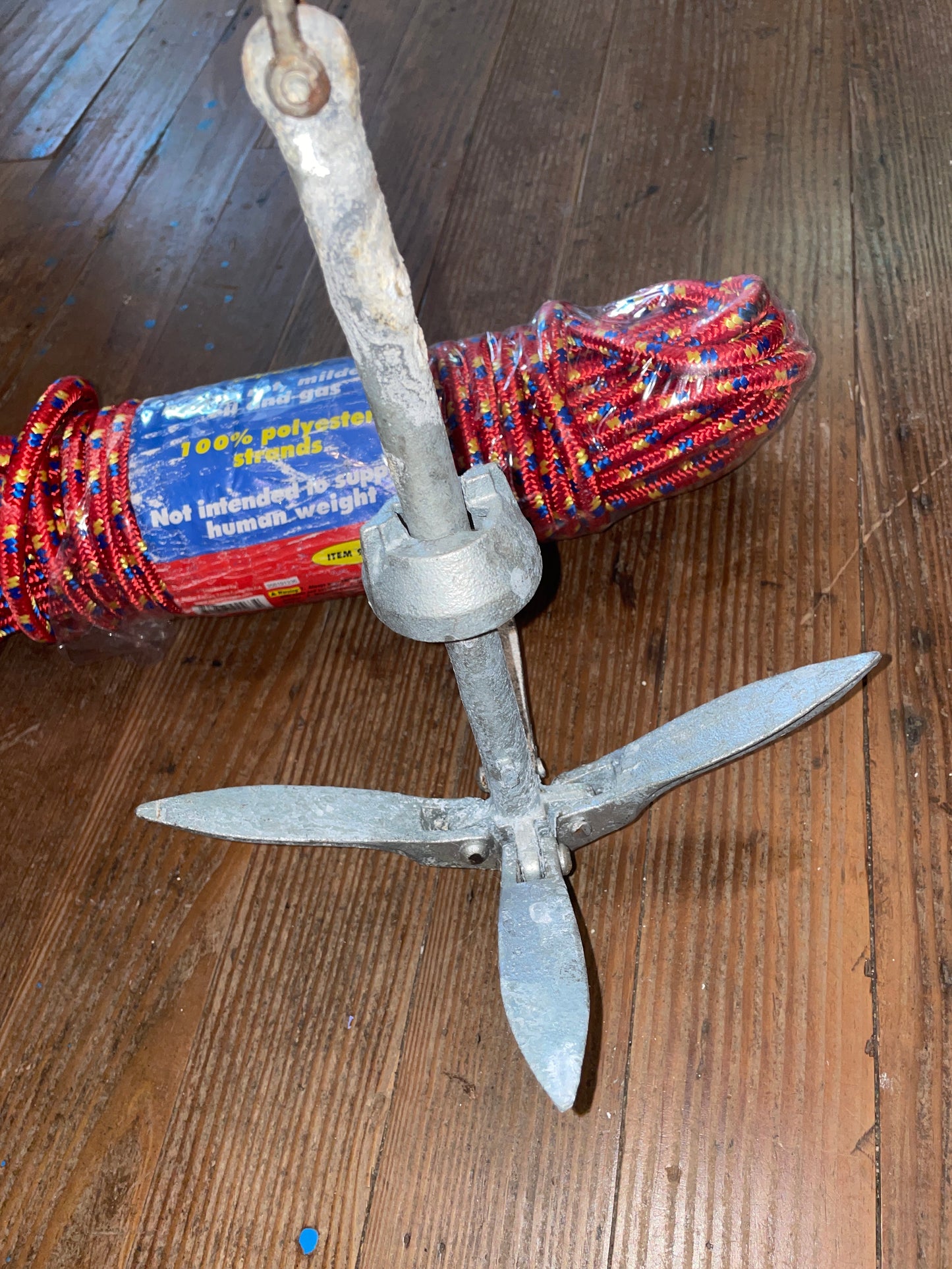 3/8” x 100’ Diamond Braided Rope With 1.4KG Galvanized Folding Grappling Anchor
