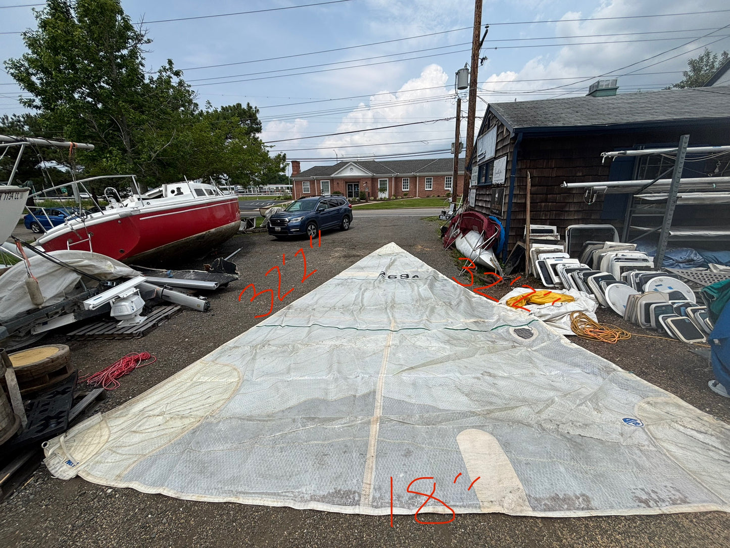 AS IS — 32’ 2” x 32’ 2” x 18’ Symmetrical Performance Sail
