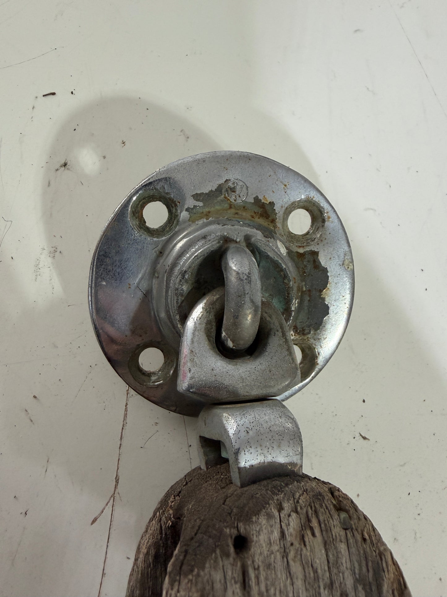 Vintage Merriman Wooden Block With Chromed Sheave - 3/8" Line - 1934 Eisenhower 50'