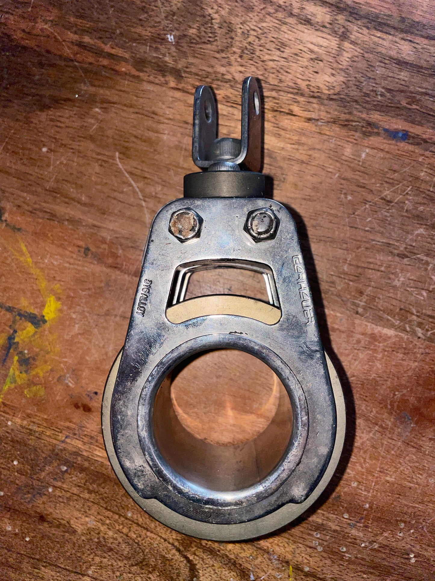 Garhauer 316 Alloy 3 1/4” Sheaved Double Swivel Block - 1/2” Line