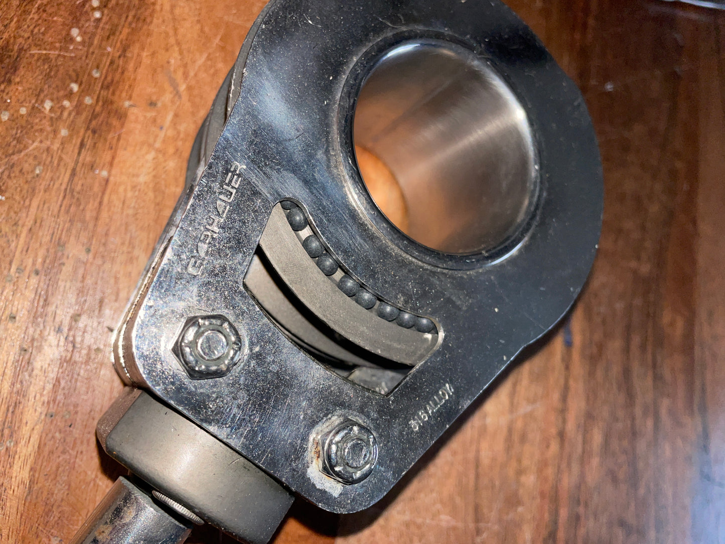 LARGE Garhauer 316 Alloy 4” Sheaved Double Swivel Block - 3/4” Line