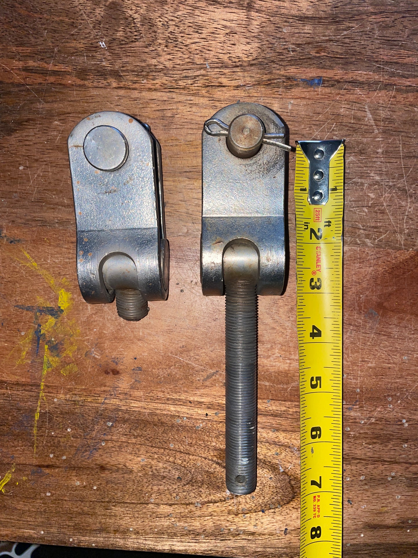 PAIR Large Stainless Steel Toggles - One With 5/8” T Post