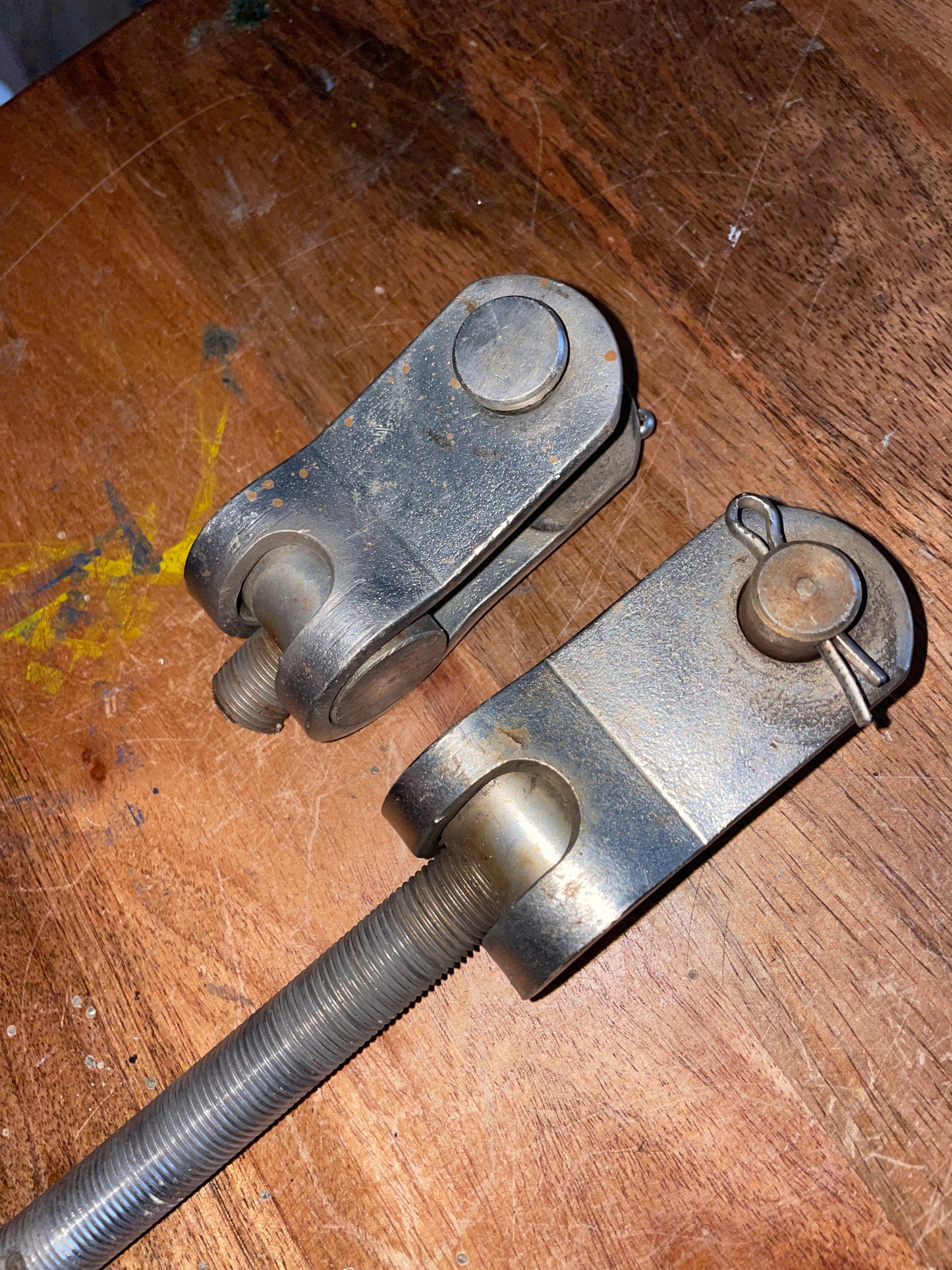 PAIR Large Stainless Steel Toggles - One With 5/8” T Post