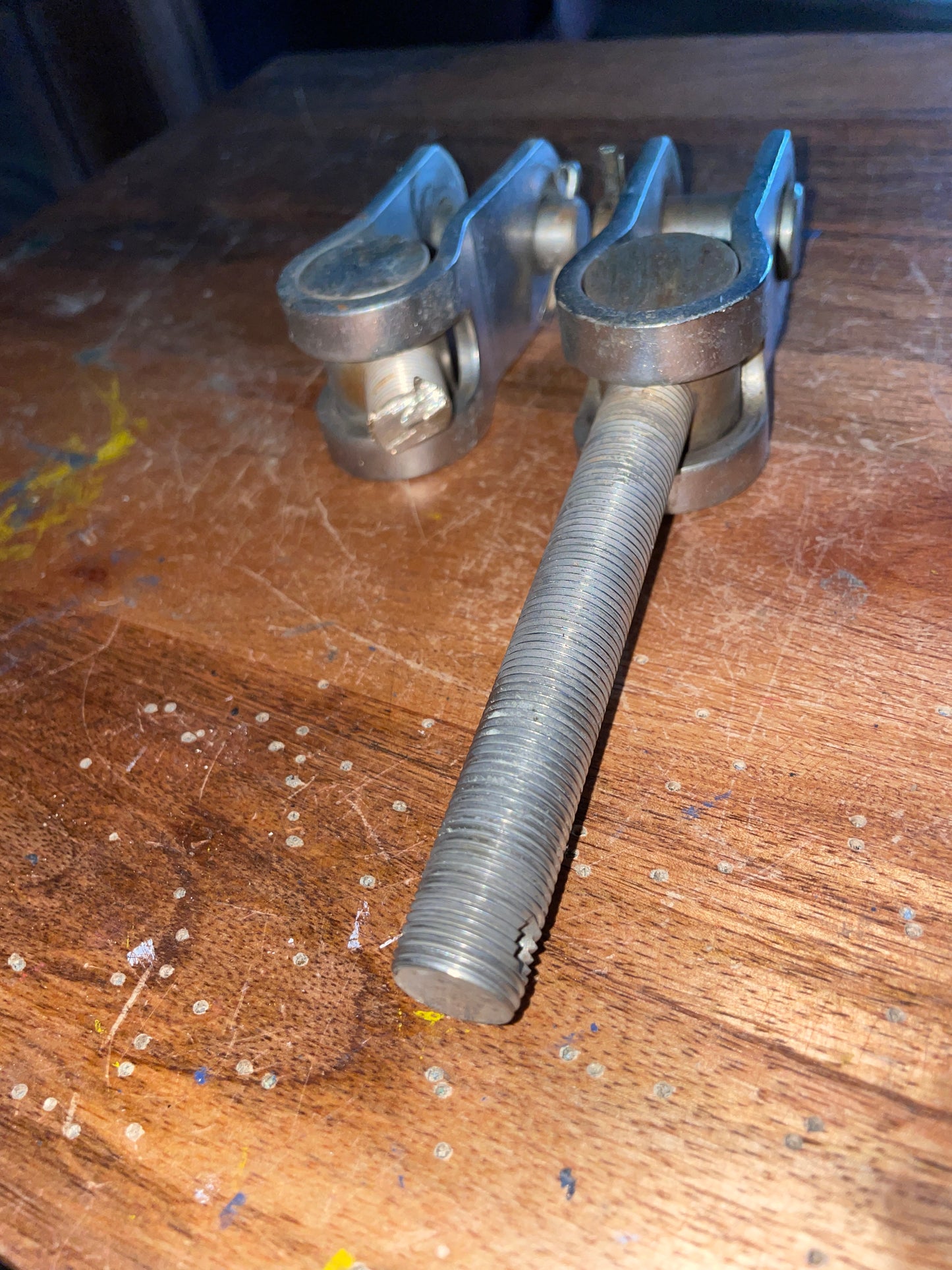 PAIR Large Stainless Steel Toggles - One With 5/8” T Post