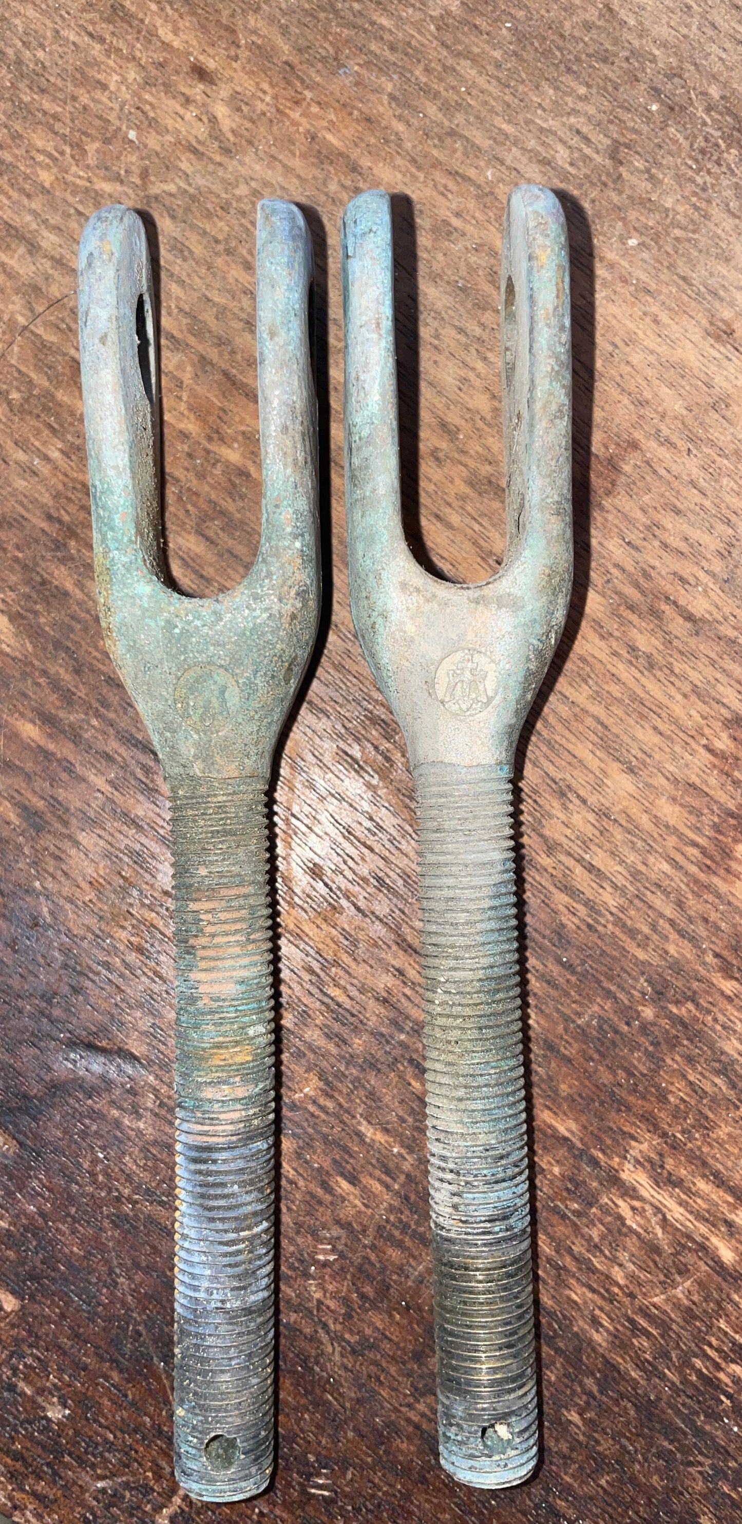 PAIR Merriman Bronze 3/8” Turnbuckle Jaw Ends