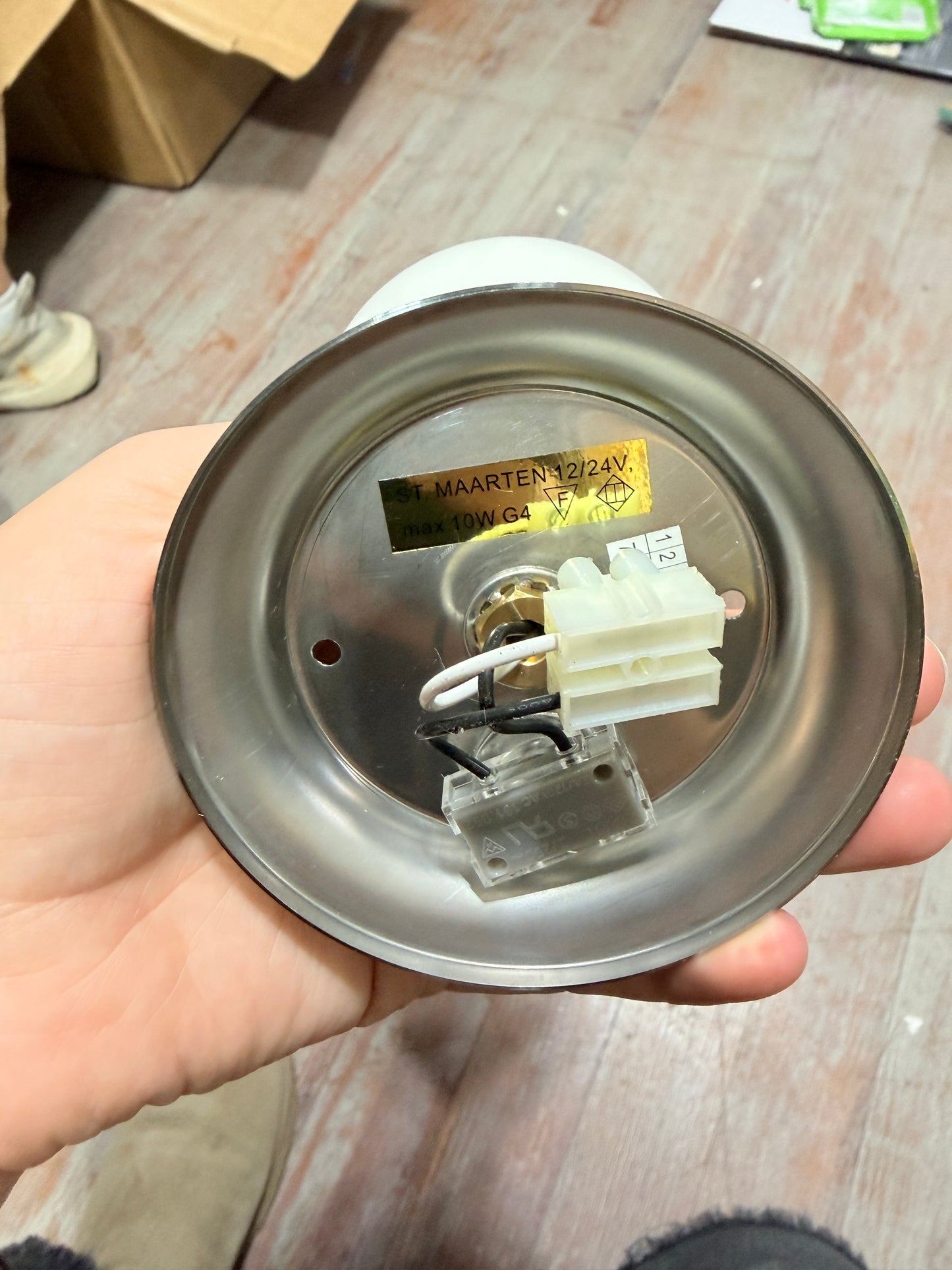 St. Maarten Glass Sconce With Martini Globe Interior Light - NEW IN BOX