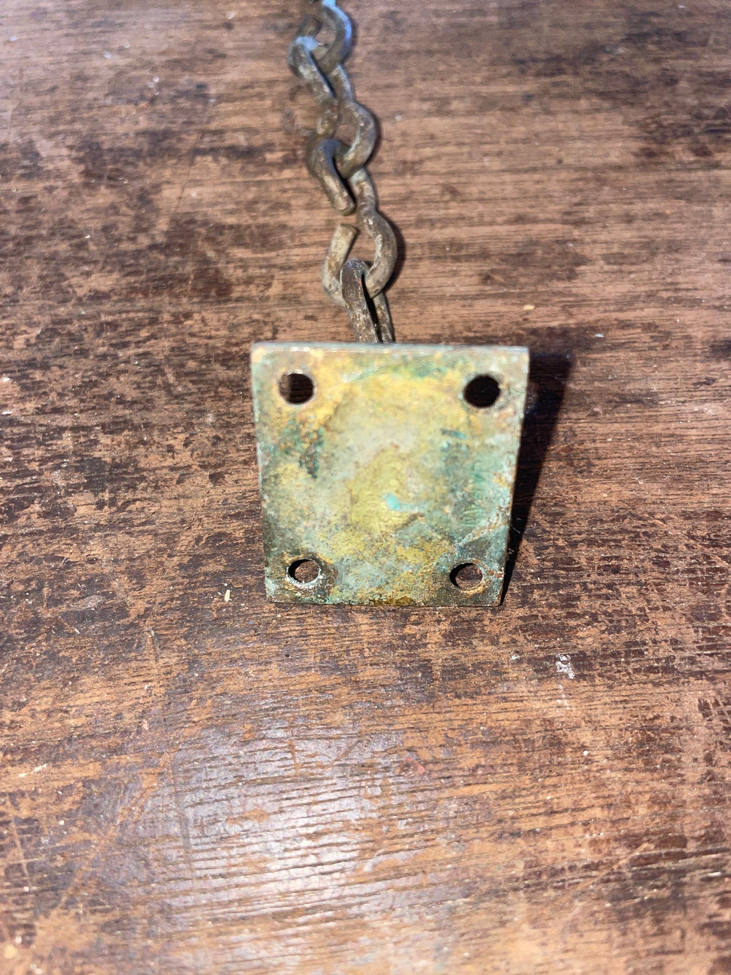 Vintage 4” Bronze Chain & Bar for Holding Portlight Open