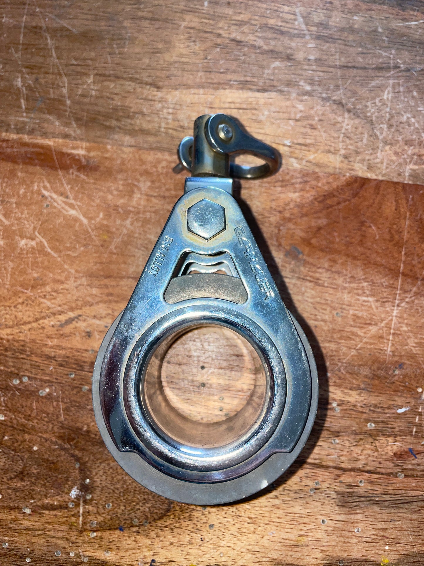 Garhauer 316 Alloy 2 5/8” Double Sheaved Swivel Block - 7/16” Line