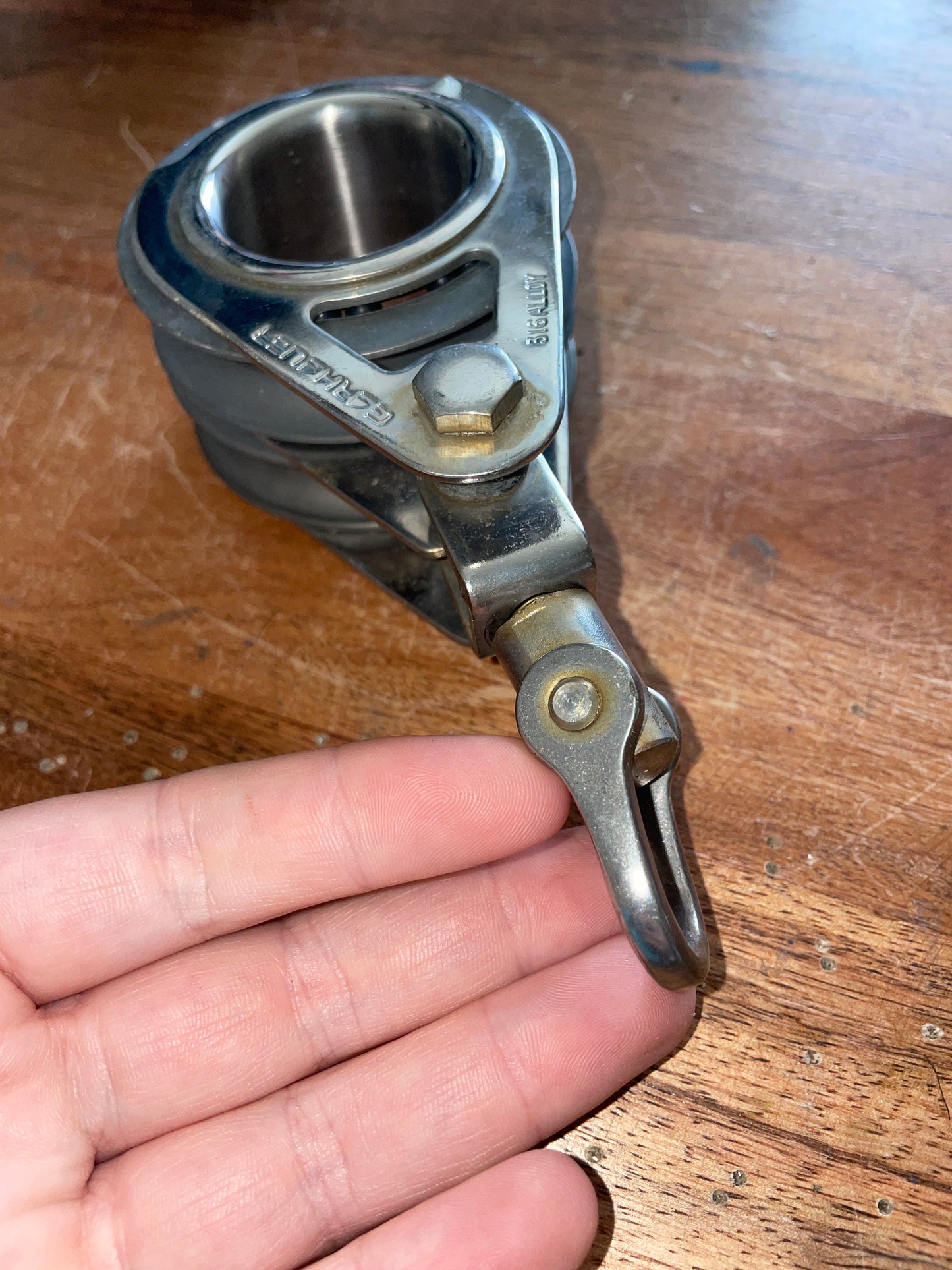 Garhauer 316 Alloy 2 5/8” Double Sheaved Swivel Block - 7/16” Line