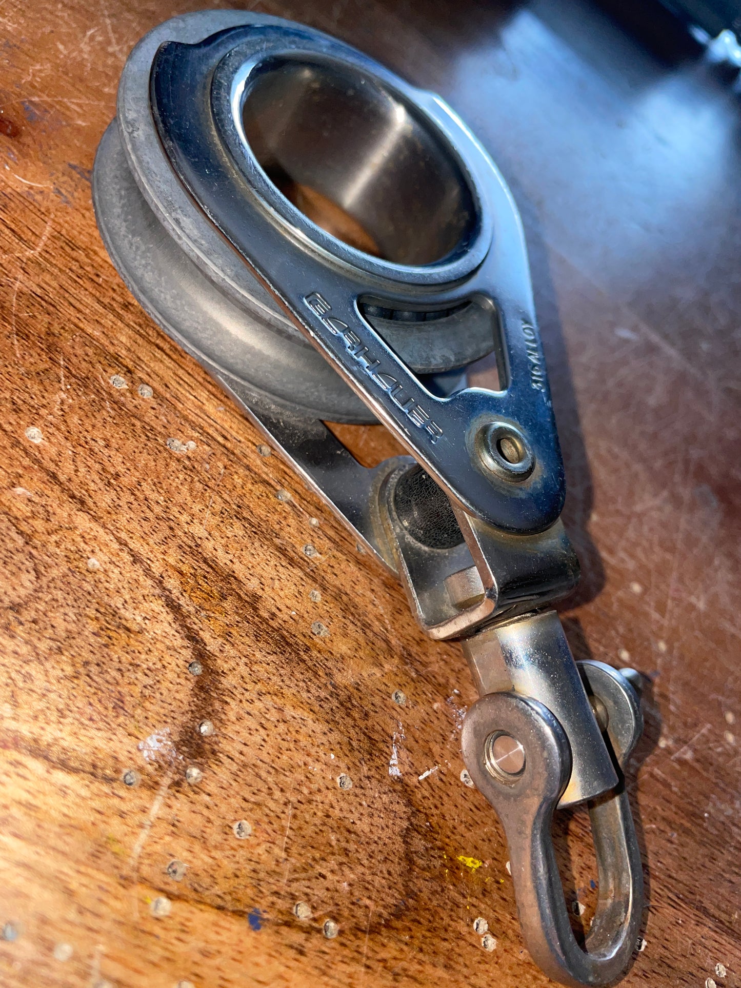 Garhauer 316 Alloy 2 5/8” Single Sheave Swivel Block - 7/16” Line