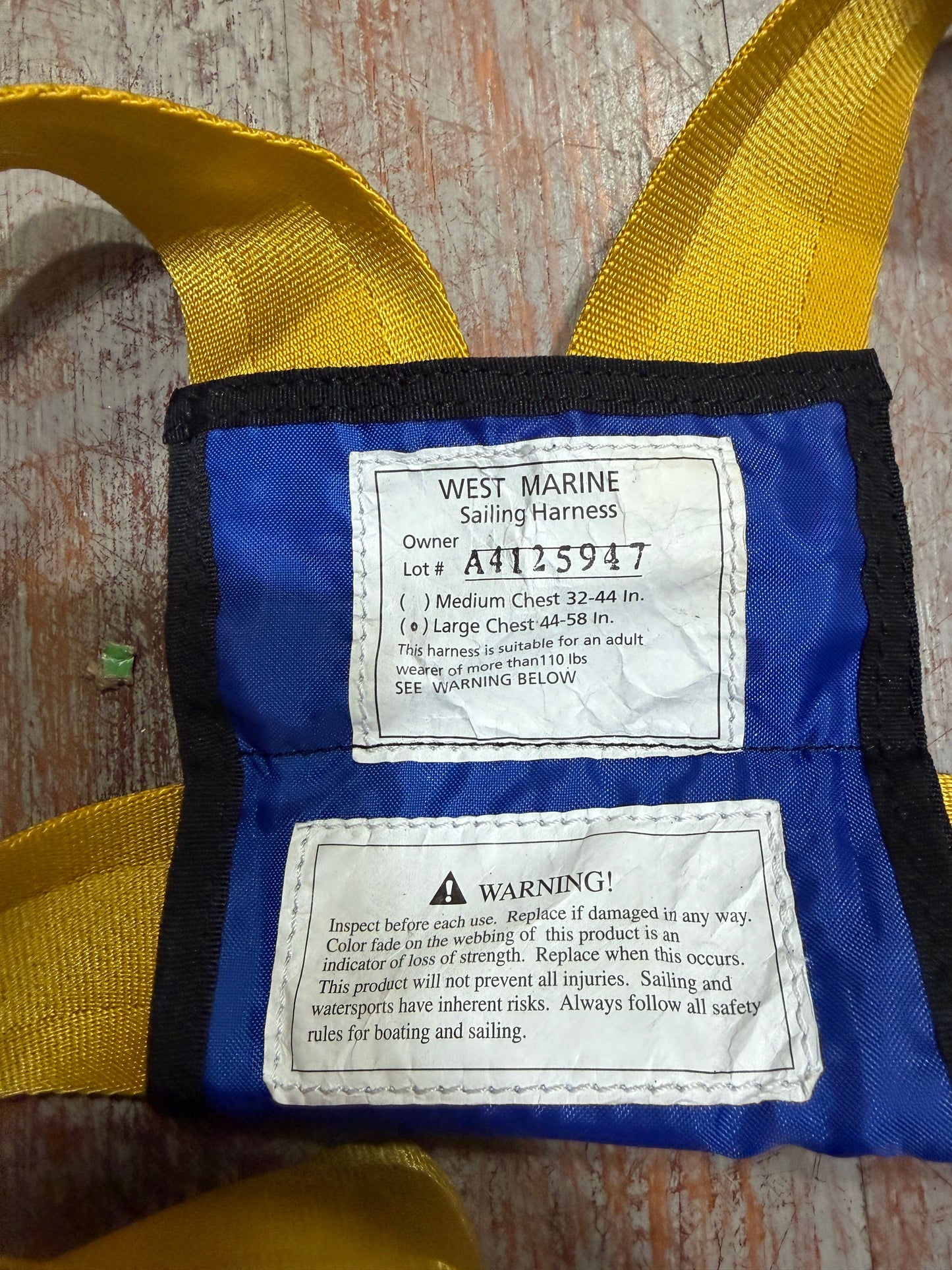 West Marine Size Medium OR Large Safety Sailing Harness
