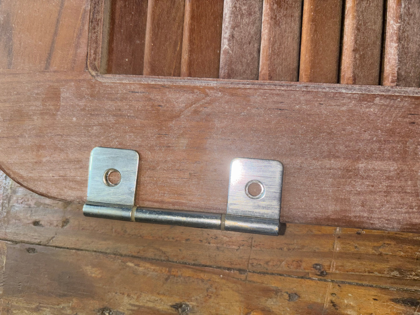 Louvered Interior Cabinet Door With Push Lock - 21 1/2" Long x 15 1/2" Wide -- #22