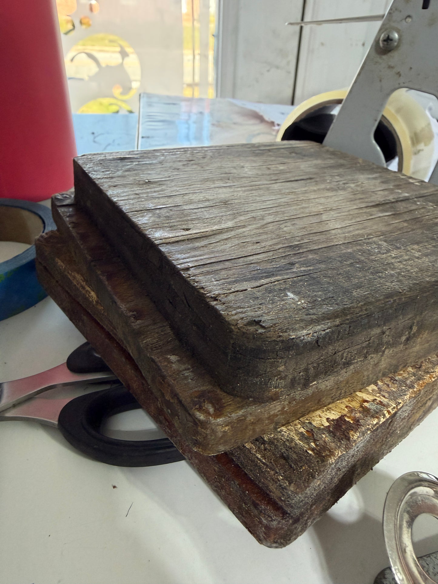 LOT OF 3 Teak & Holly Floor Boards -- #226