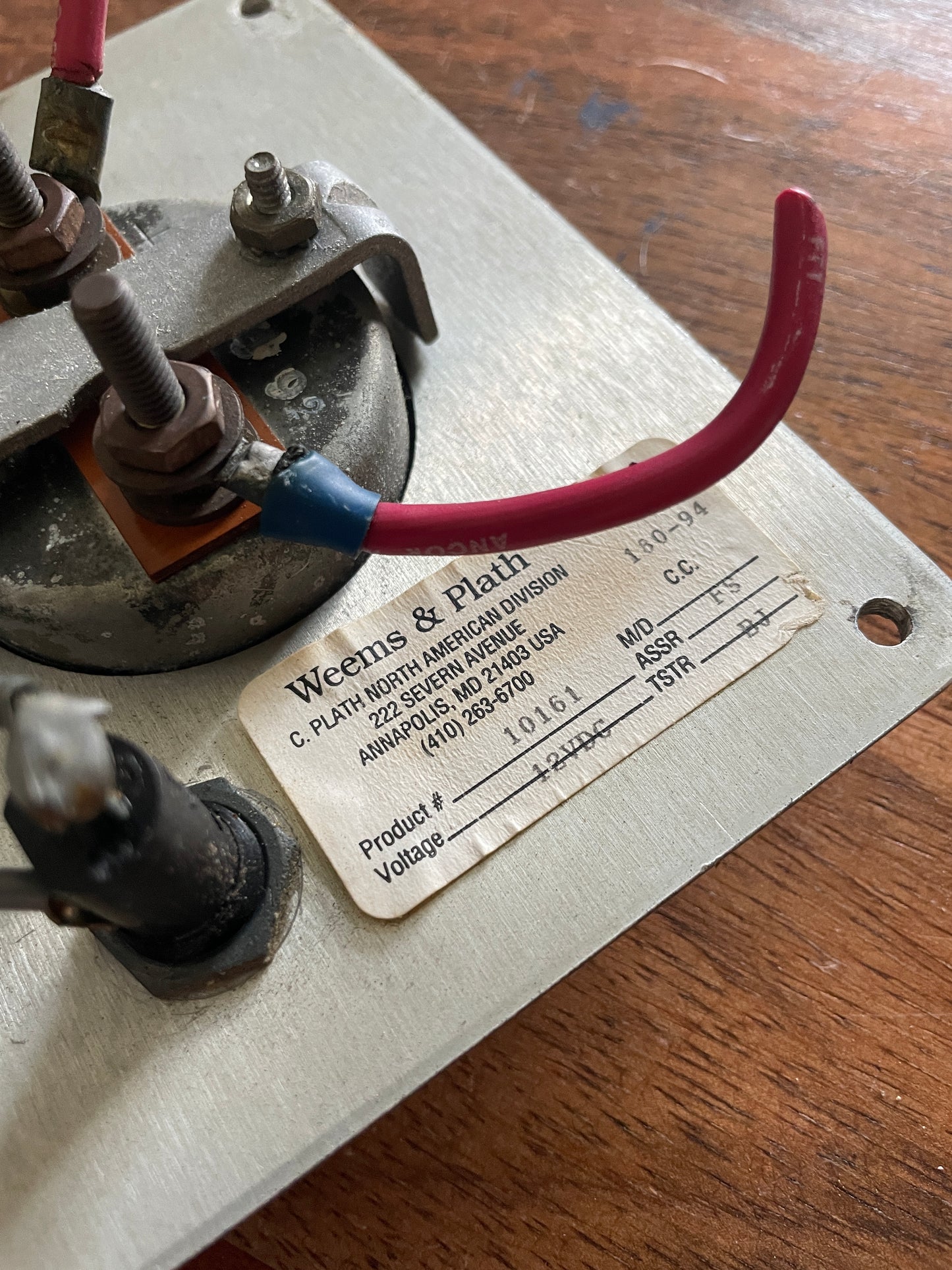 Weems & Plath AutoMac Alternator Control Panel - Off Westerly 27