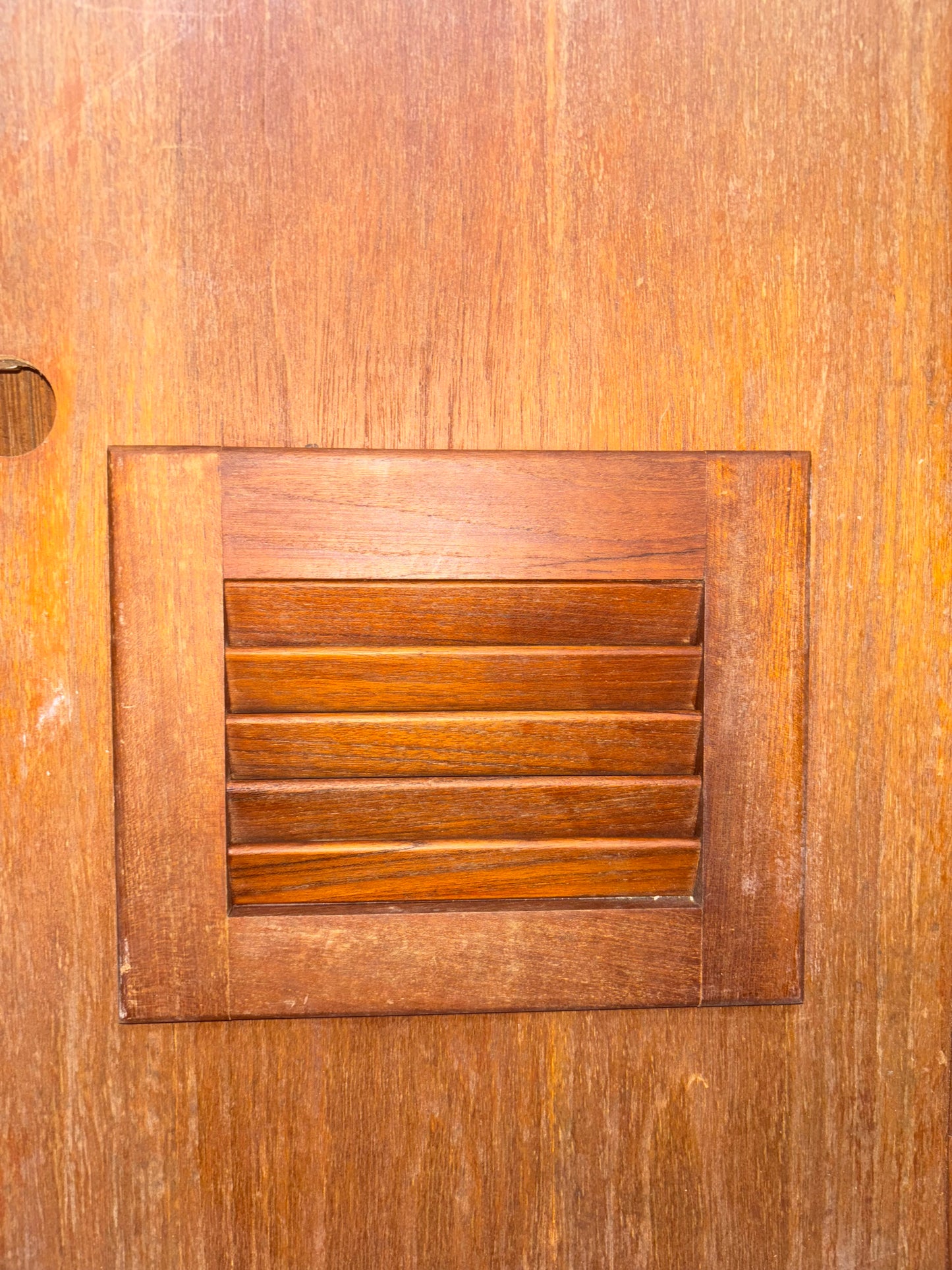 Rounded Teak Interior Cabinet Door - 28 1/4" Long x 15" Wide -- #33