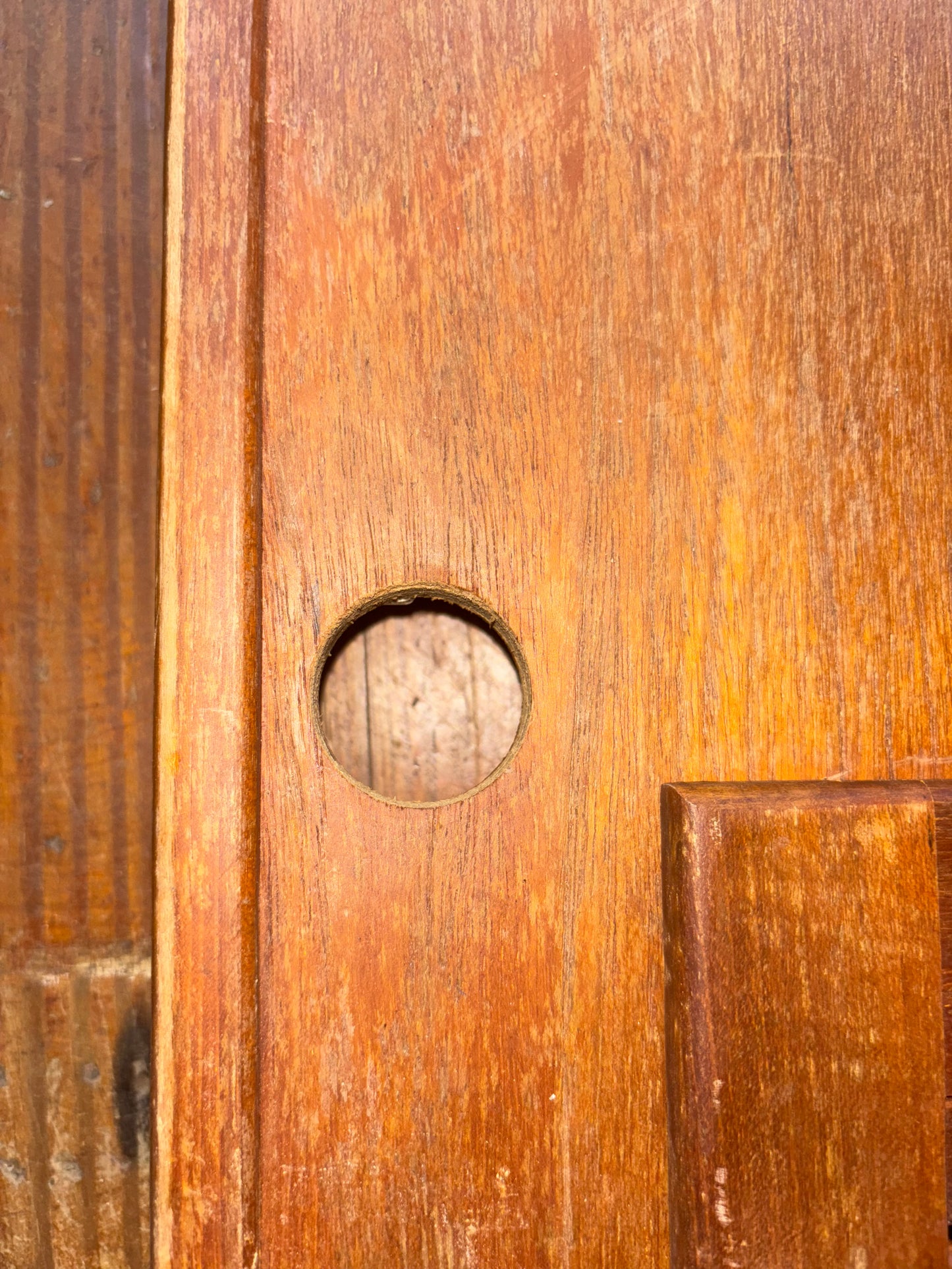 Rounded Teak Interior Cabinet Door - 28 1/4" Long x 15" Wide -- #33