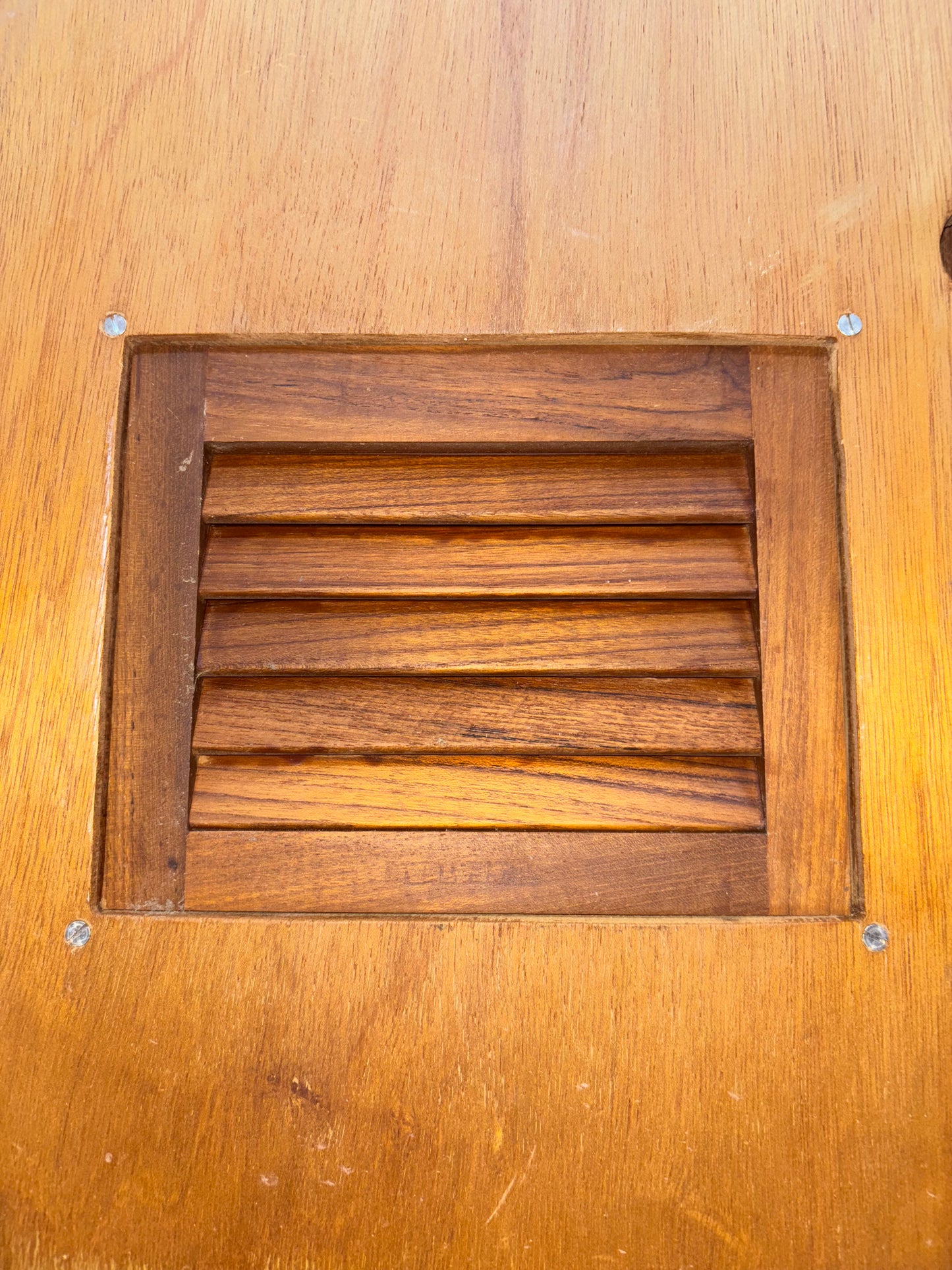Rounded Teak Interior Cabinet Door - 28 1/4" Long x 15" Wide -- #33