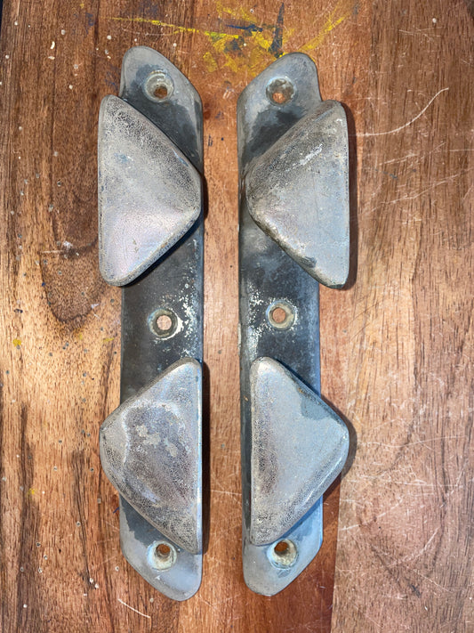 PAIR 9 7/8” Chromed Bronze Chock Cleats