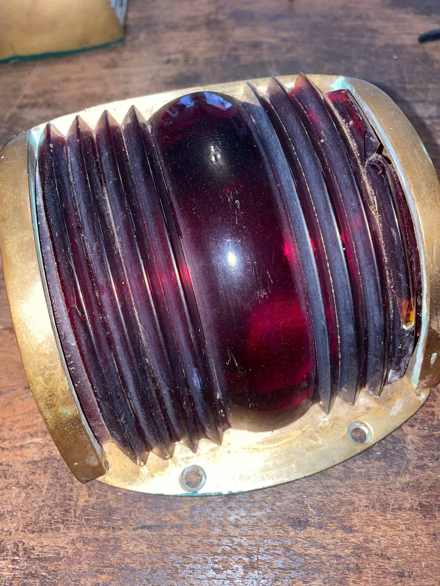 Vintage Brass Perko Port Side Navigation Light