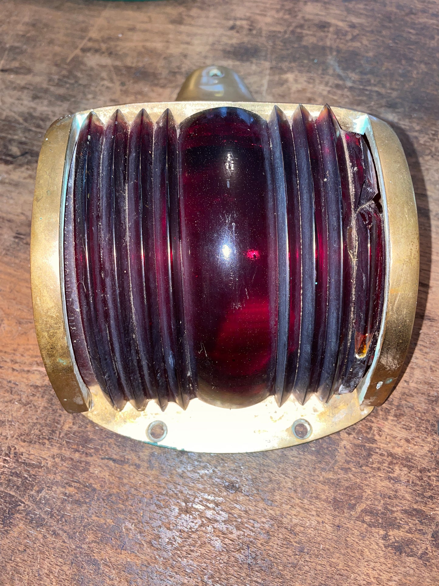 Vintage Brass Perko Port Side Navigation Light