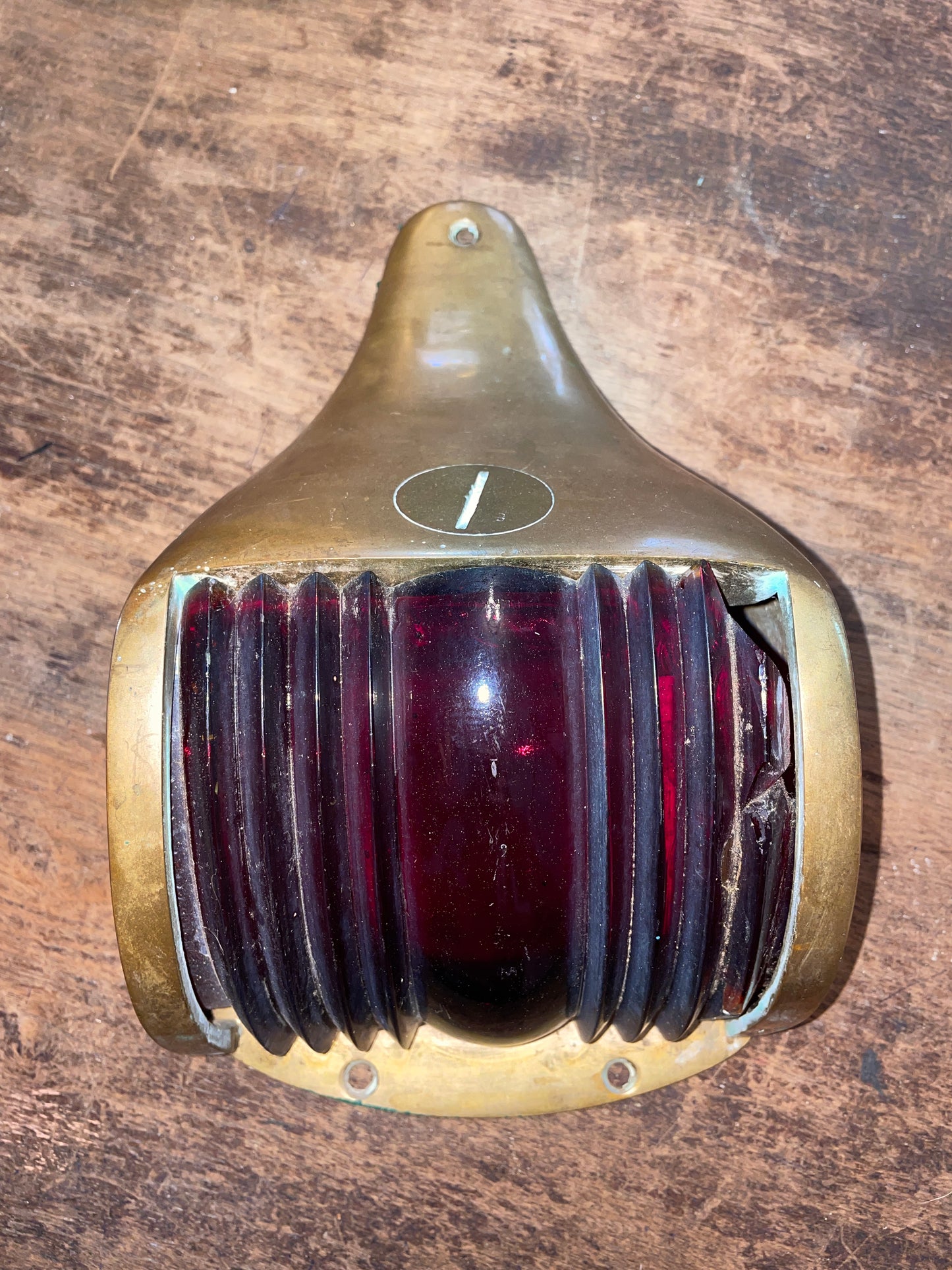 Vintage Brass Perko Port Side Navigation Light